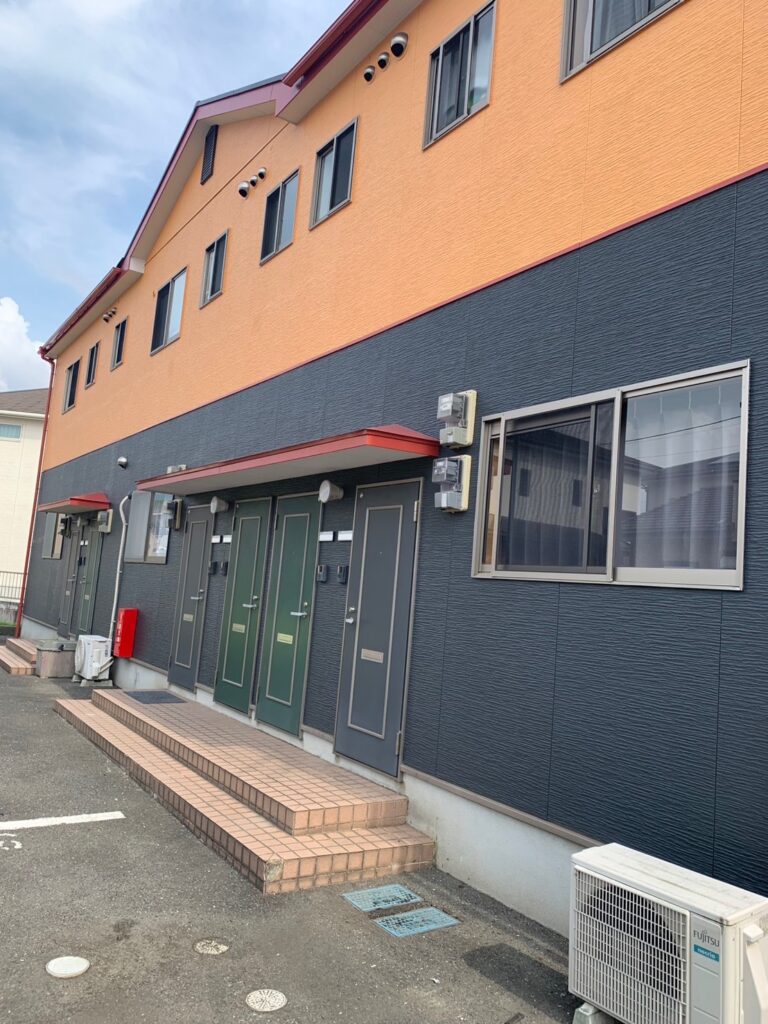 福岡県直方市　アパート　外壁塗装・足場・シーリング工事