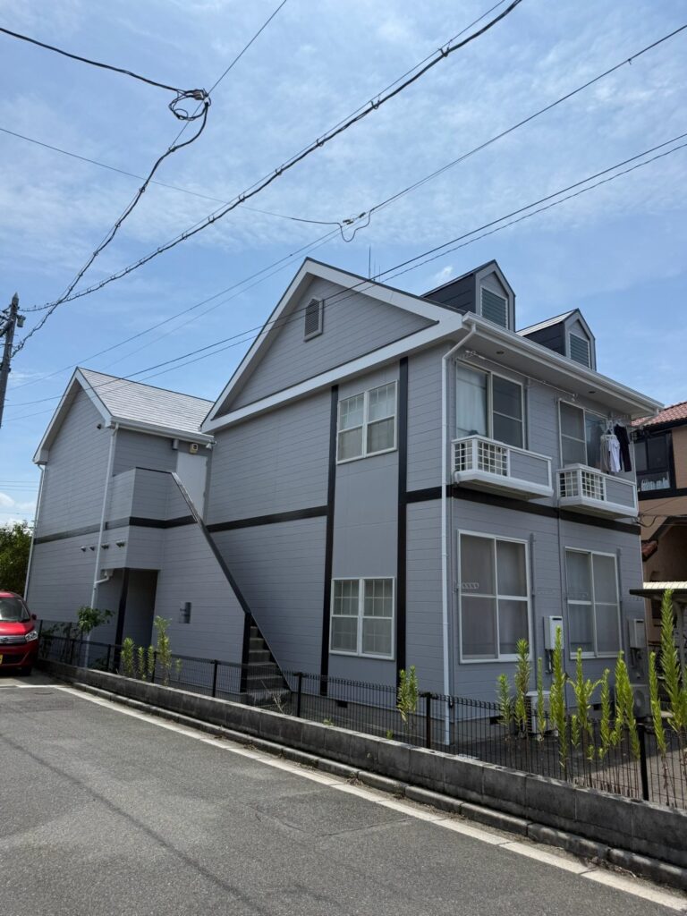 愛知県あま市　アパート　外壁塗装・足場・シーリング工事